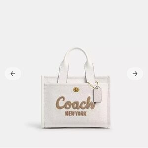 Coach Ivory Tote with Metallic Accents